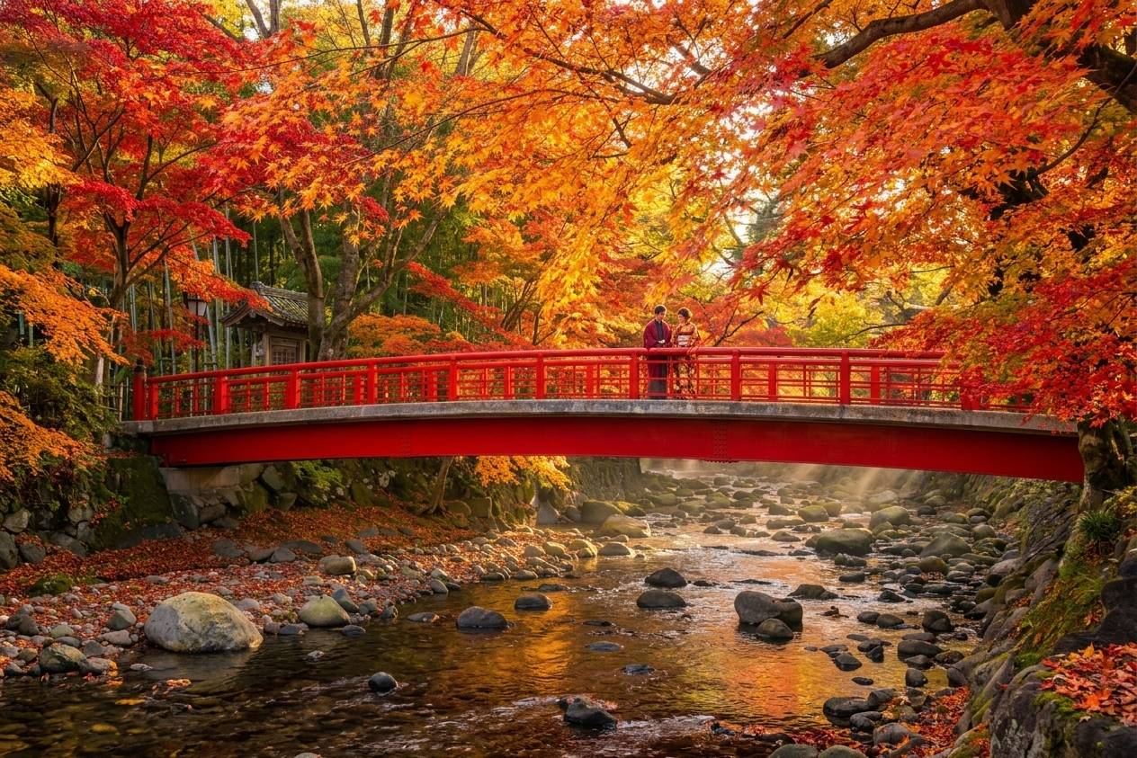熱海花火、紅葉、溫泉二天團【保証入住熱海溫泉酒店- 豐富自助餐、紅葉名所修善寺-竹林、鐮倉鹤岡八幡宫、小田原城址紅葉公園】(KTH-02A)