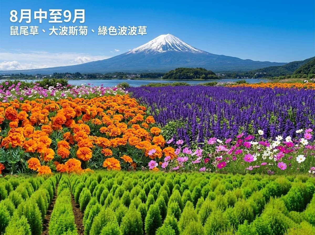 富士山賞花絕景一天團【大石公園四季花海、山中湖打卡勝地、水蜜桃/ 巨峰果園採摘體驗】(KTF-01S)東京 出發
